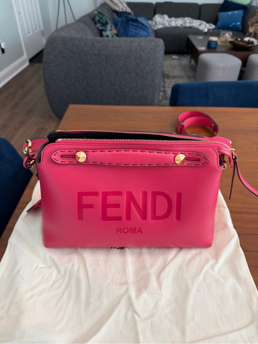 Fendi Logo By the Way Satchel Medium